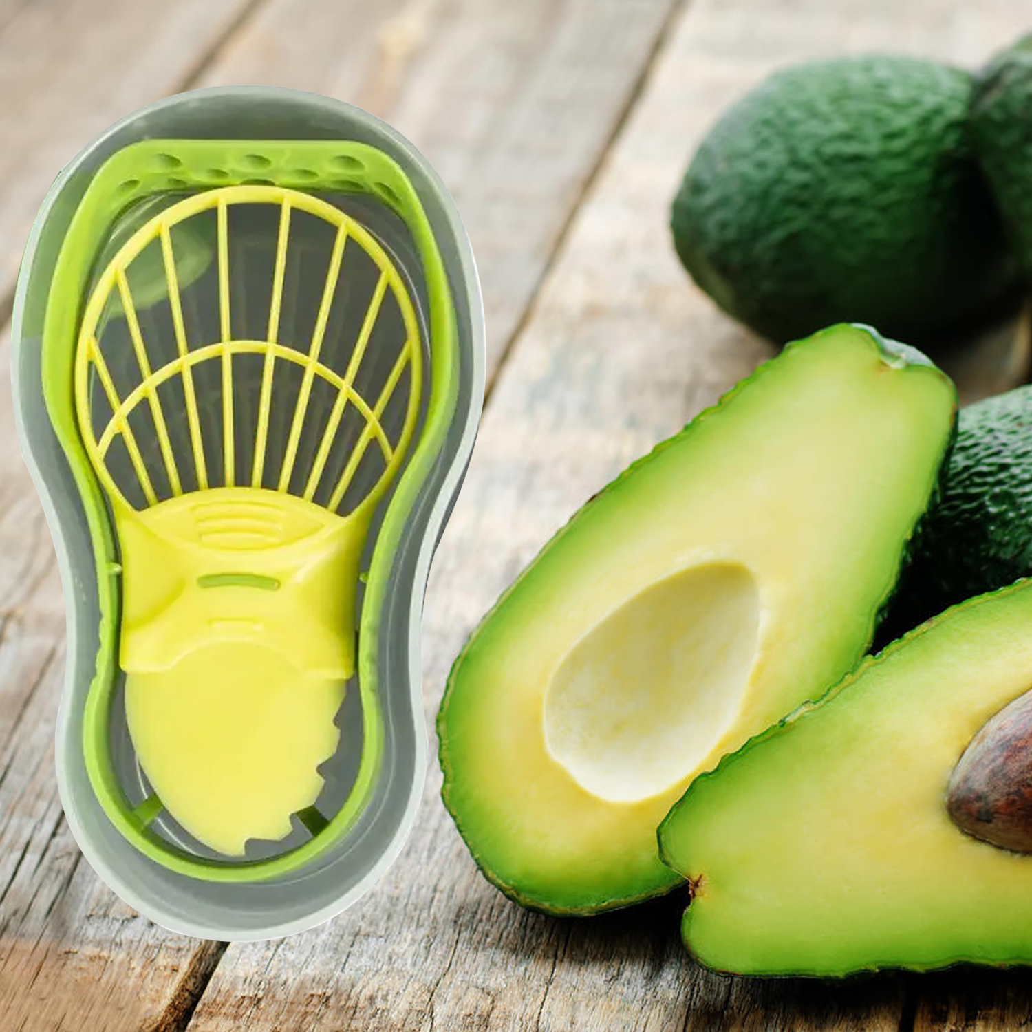 3 in 1 Avocado Keeper Storage Container Avocado Tool Avocado Slicer Corer Butter Peeler Separator 