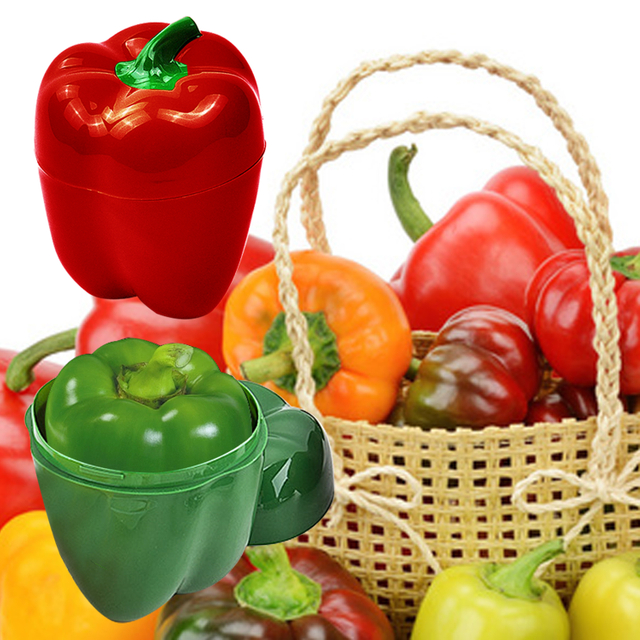 Vegetable Shaped Storage Container Green Pepper Keep Fresh