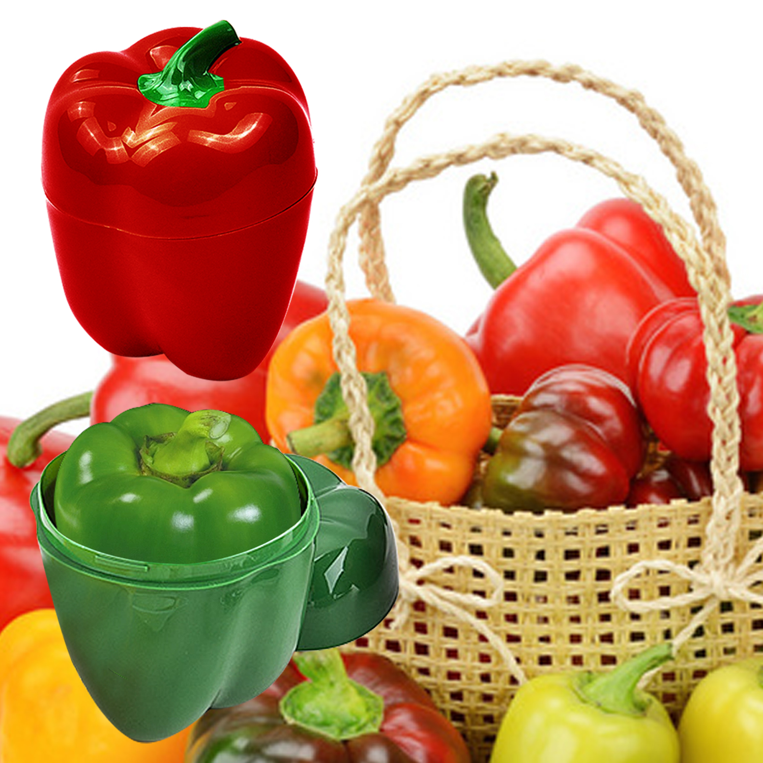 Vegetable Shaped Storage Container Green Pepper Keep Fresh