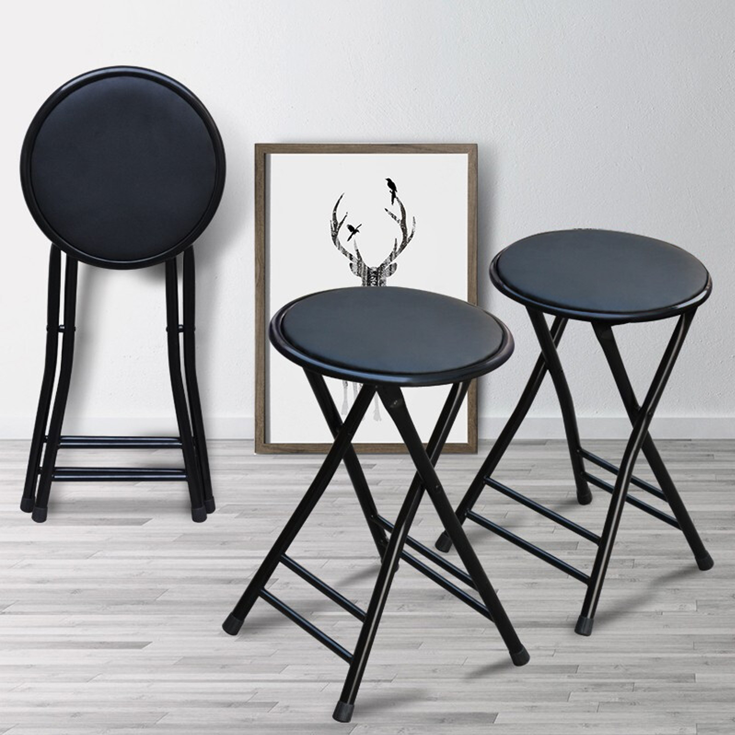 Folding Bar Stool Backless Folding Chair Suitable for Kitchen Entertainment Room Or Game Room