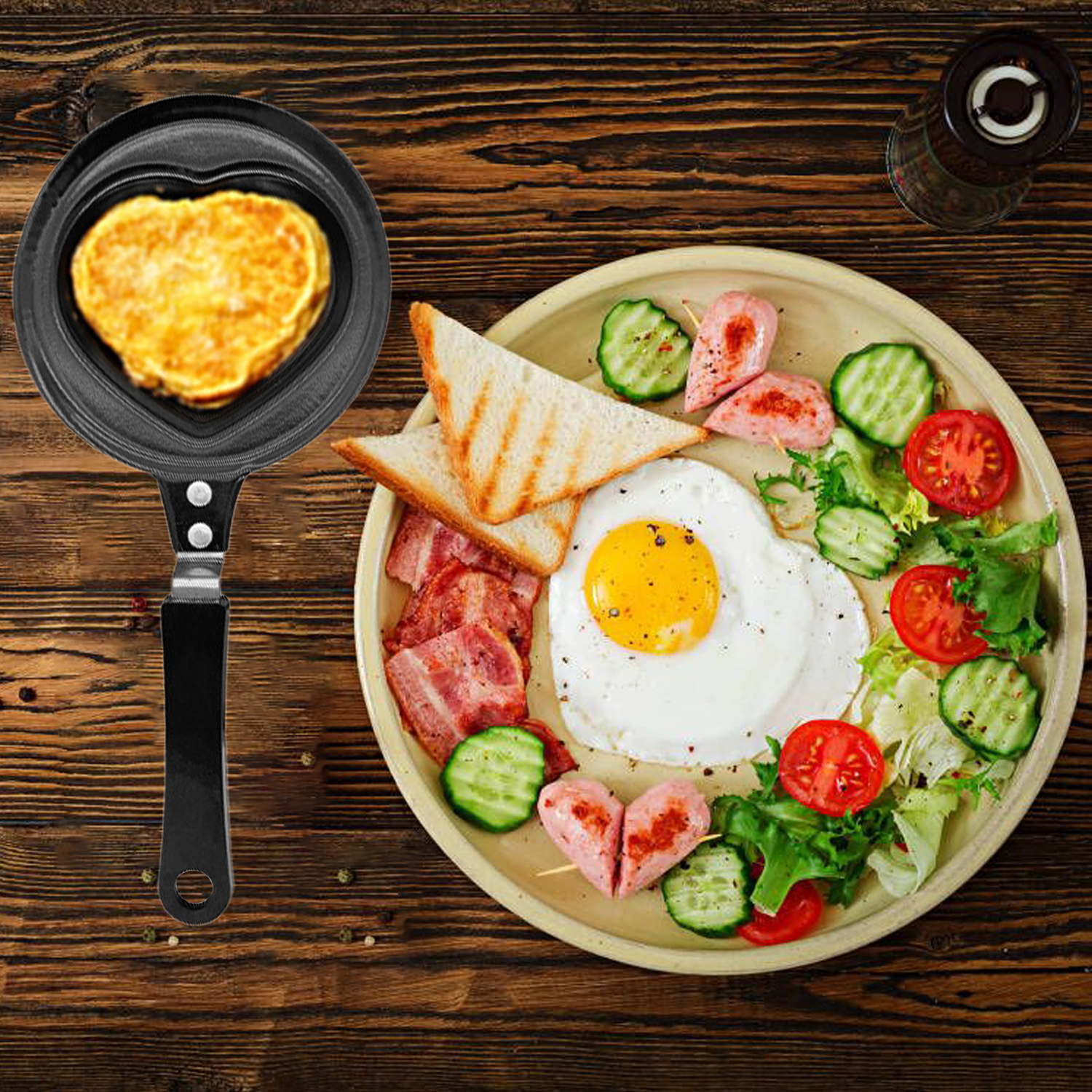 1Pc Mini Cute Breakfast Egg Frying Pot Non-Stick Frying Pan Pancake Maker Kitchen Tools Egg Mold Pan Flip Omelette Mold