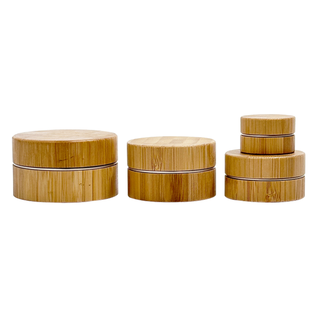 Aluminum Cream Jar with Bamboo Lid