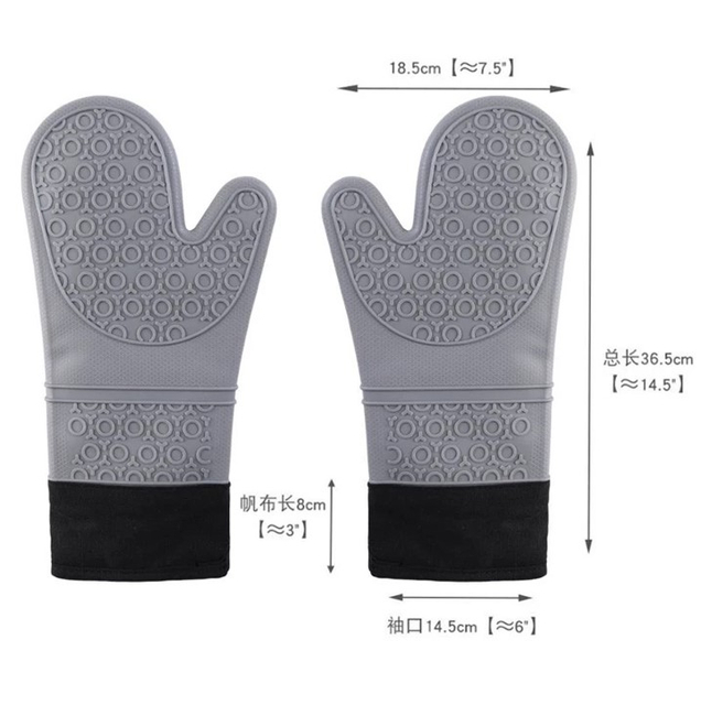 Silicone Cooking Gloves - Waterproof, Heat-Resistant Mitts for Kitchen, BBQ, And Baking - Soft, Comfortable, And Durable with Anti-Slip Grip