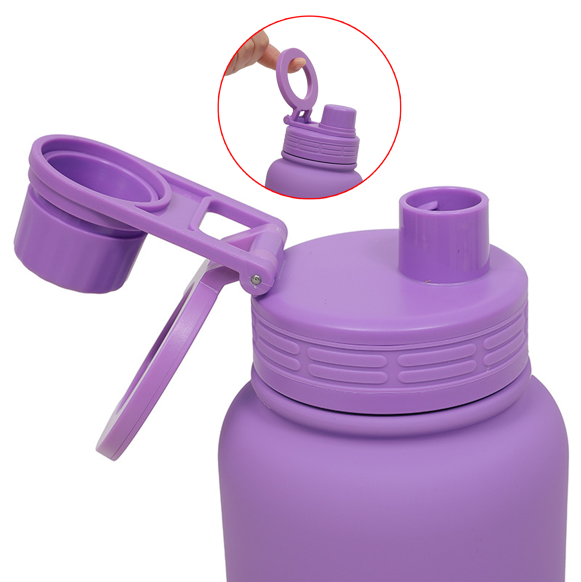 1000ML Insulated Water Bottle with Magnetic Phone Holder Lid