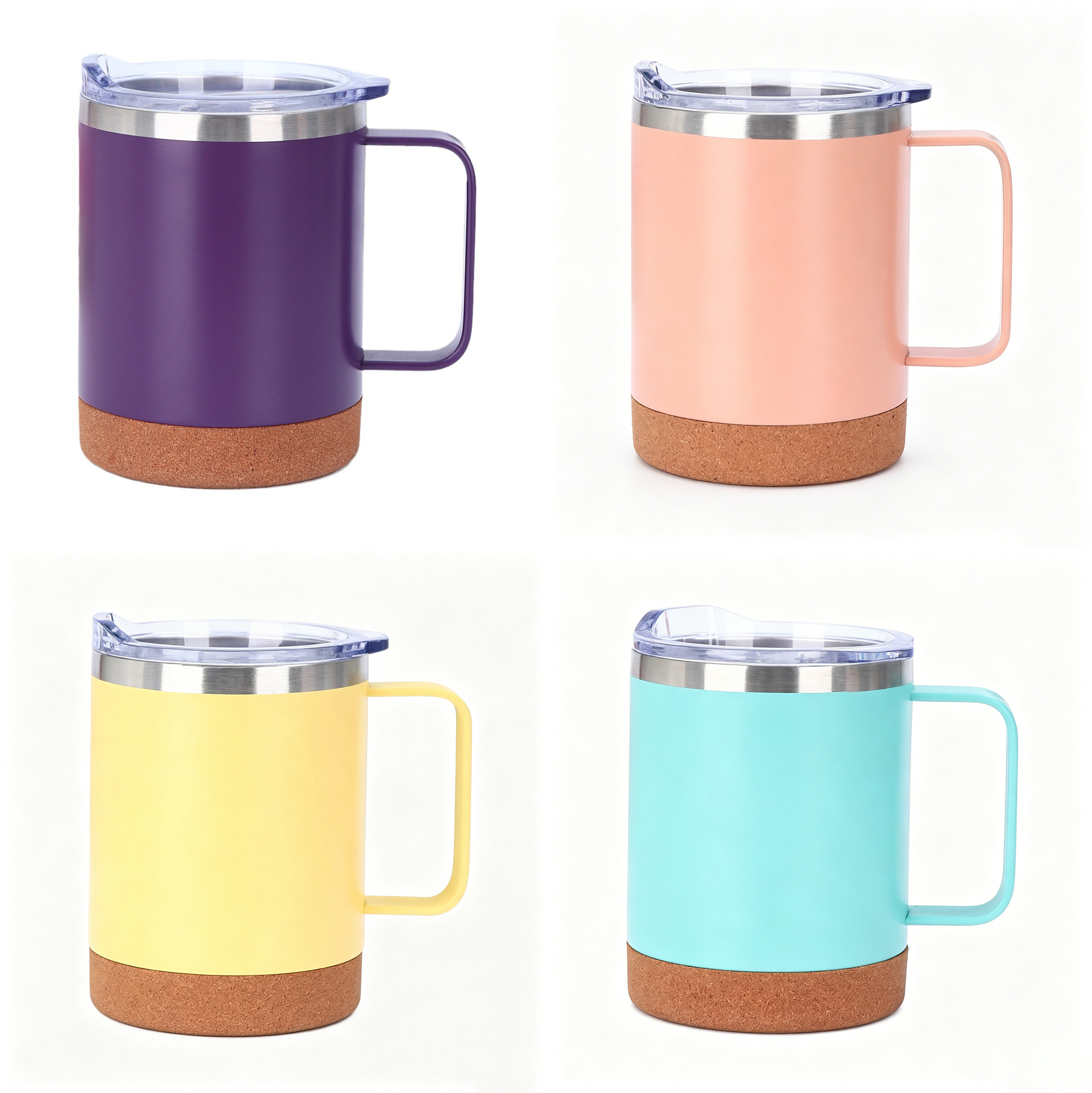 12oz Insulated Stainless Steel Coffee Mug with Handle & Cork Base