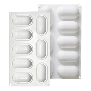 8 Cavity Silicone Molds, Food Grade Nonstick Oval Capsule Molds