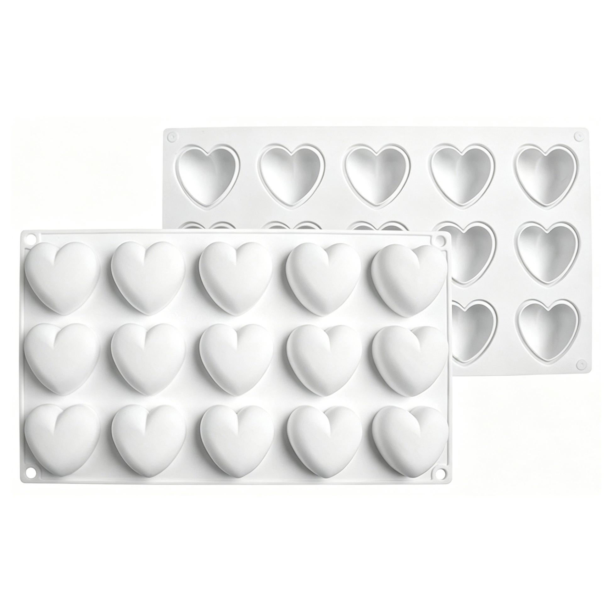 15 Cavity 3D Heart Silicone Mold, Food Grade Nonstick Baking Tray