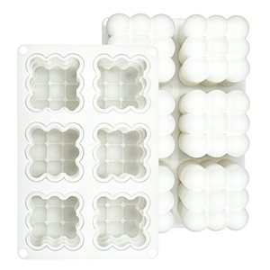6 Cavity 3D Bubble Cube Silicone Mold, Food Grade Nonstick Baking Tray