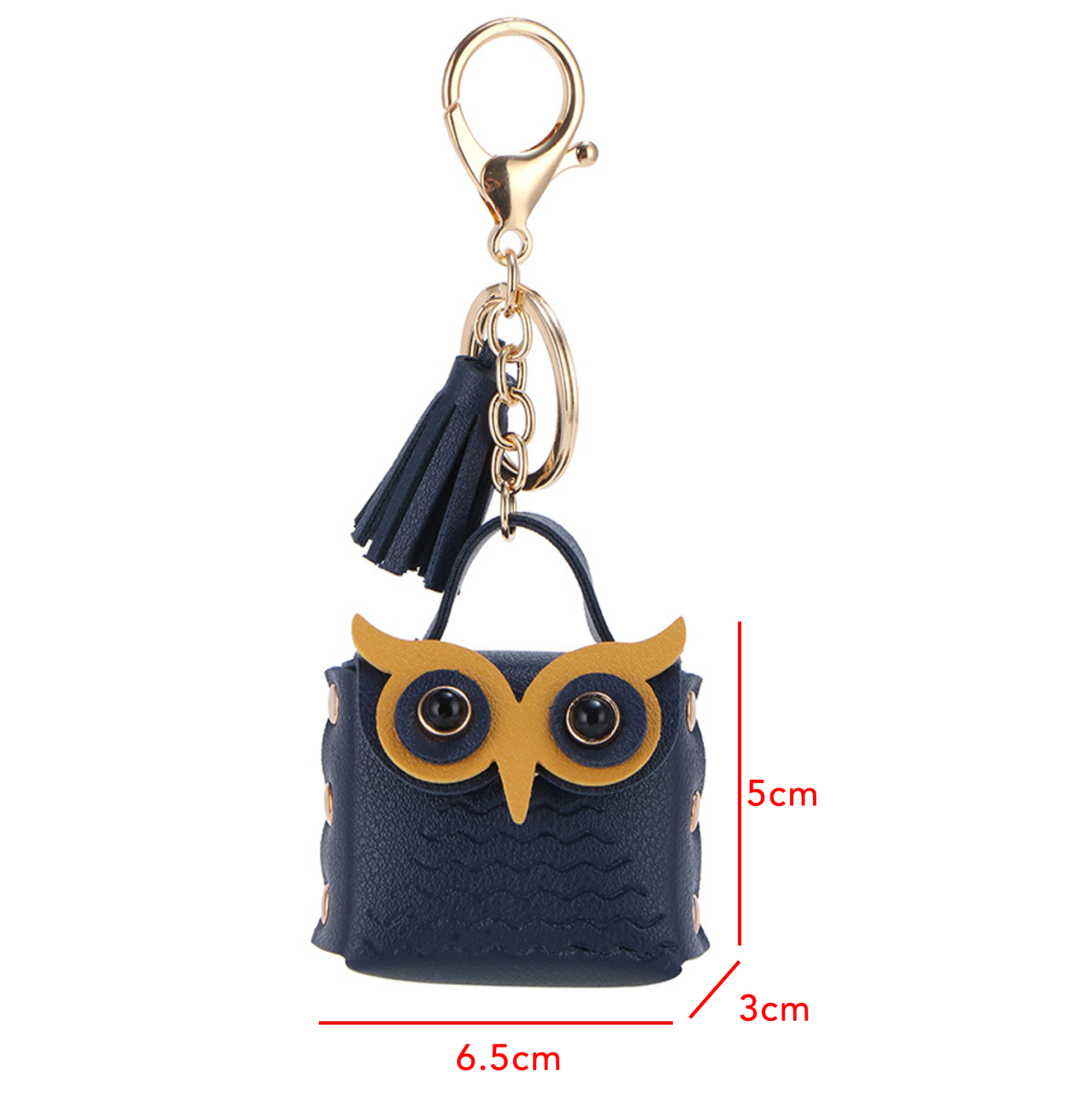 Cute Owl Mini Coin Purse Keychain, Faux Leather Earbud Holder 