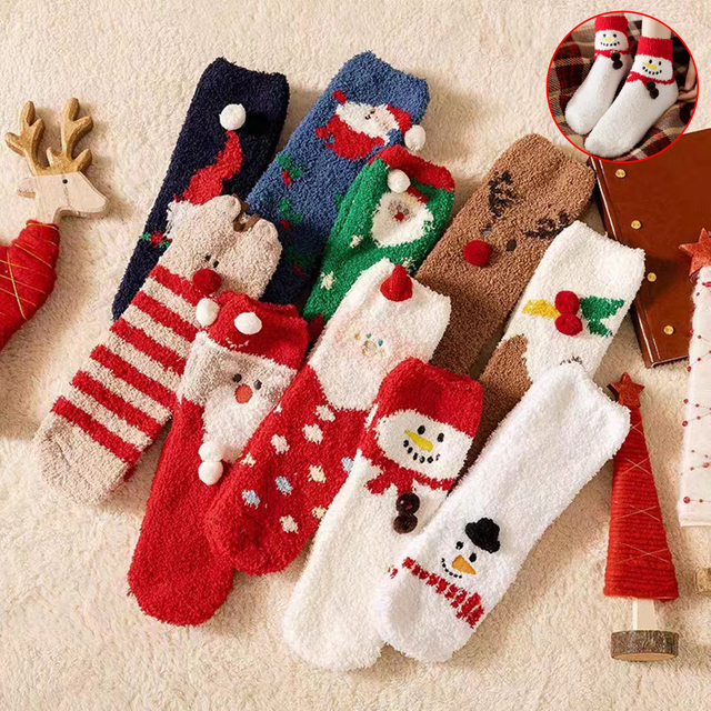 Christmas Themed Fuzzy Socks