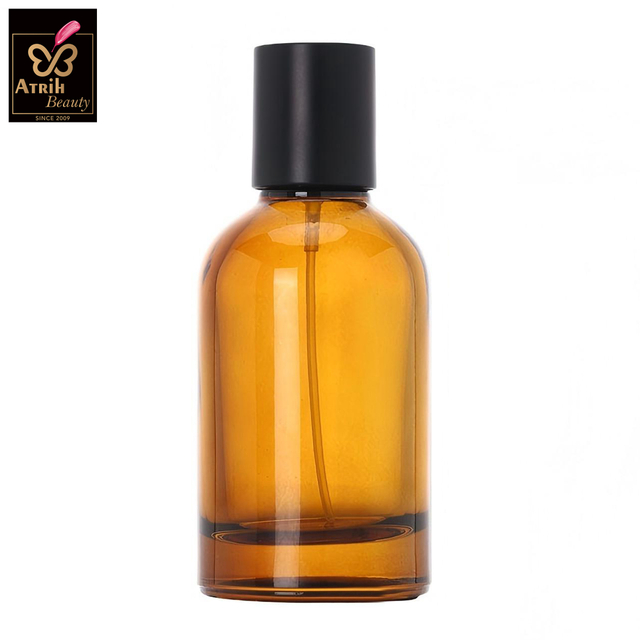 50ml Amber Glass Perfume Bottle with Black Cap