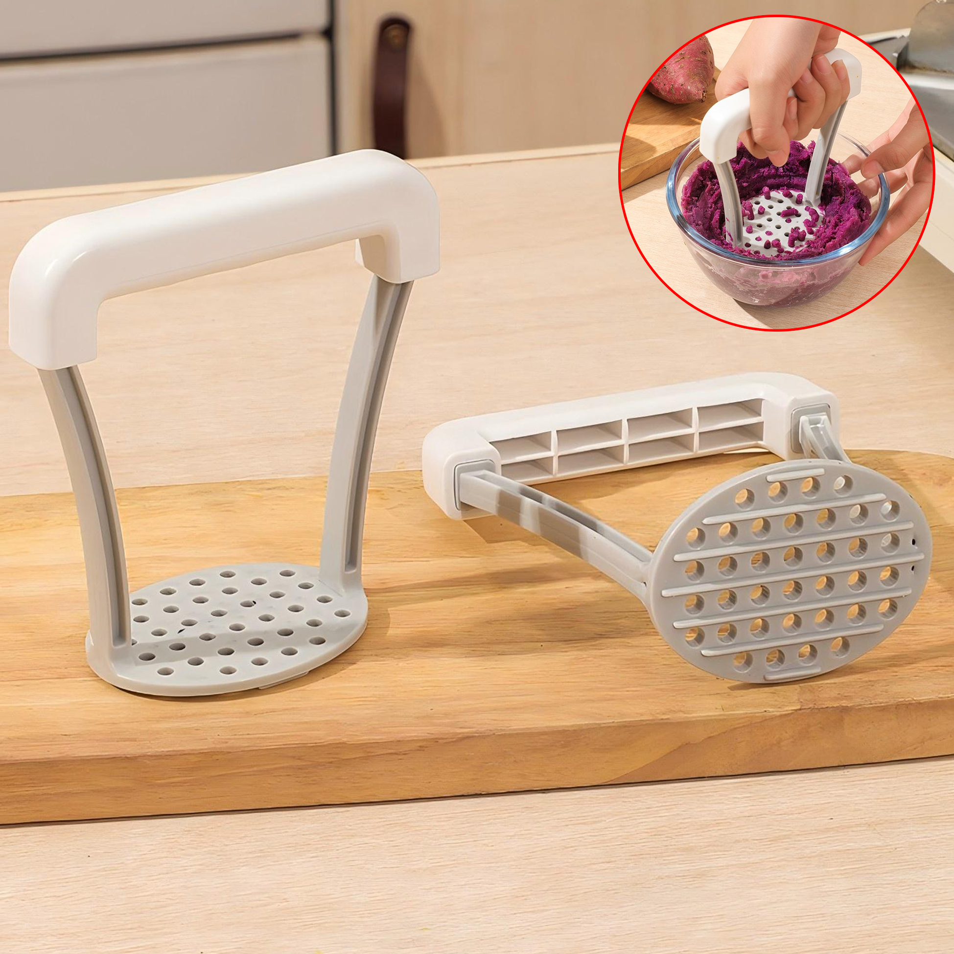 White Potato Masher