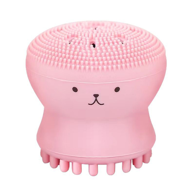 Adorable Pink Octopus Shaped Face Scrubber