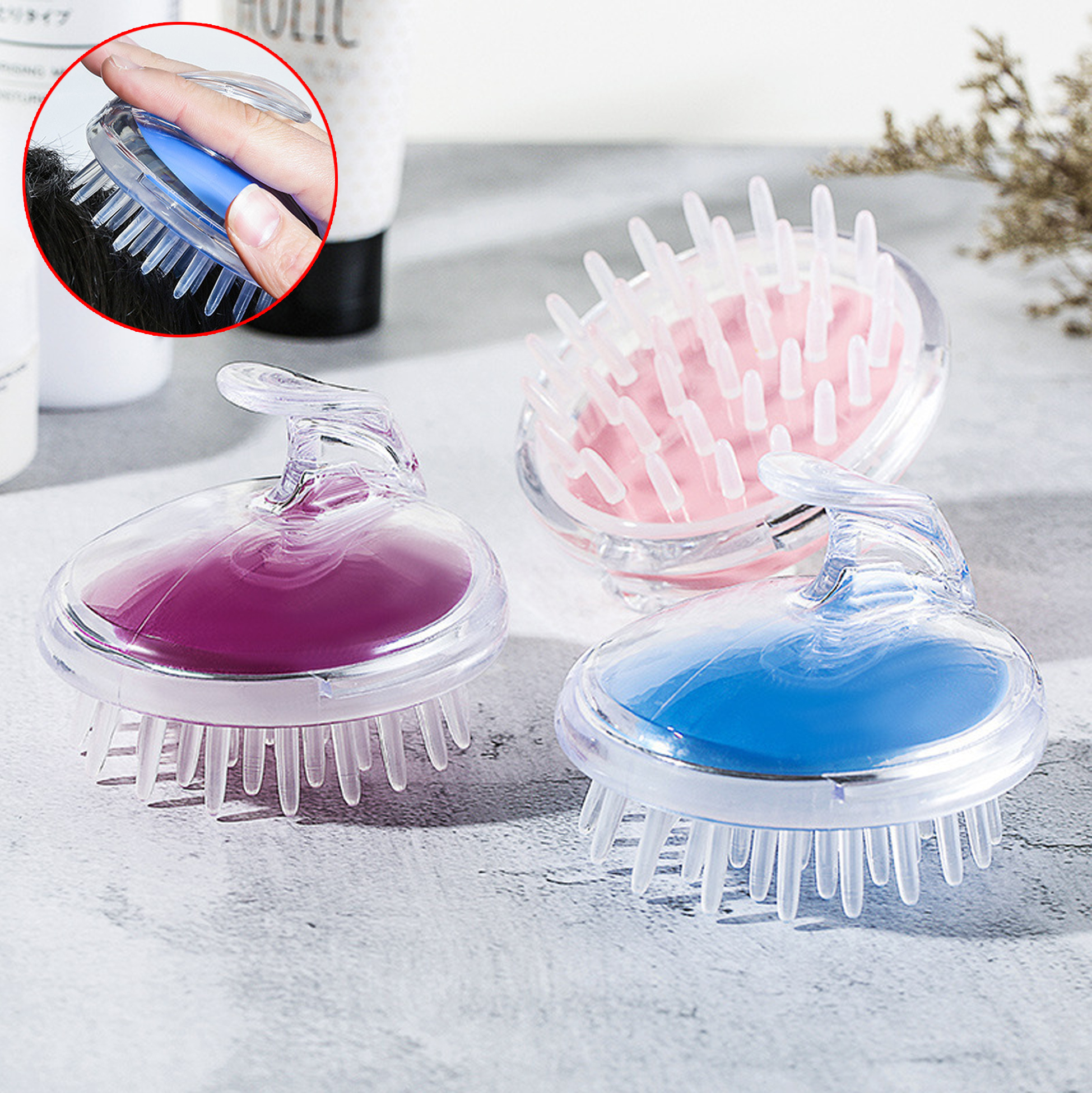 Ergonomic Silicone Scalp Shampoo Brush