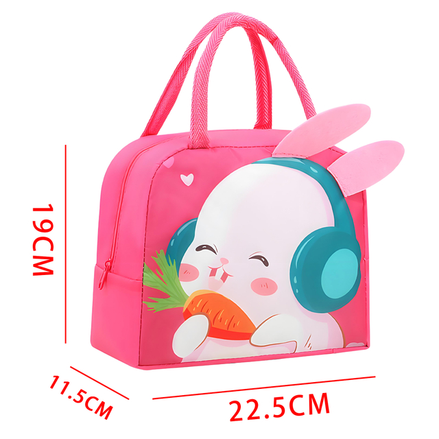Pink Bunny Themed Kids Lunch Bag