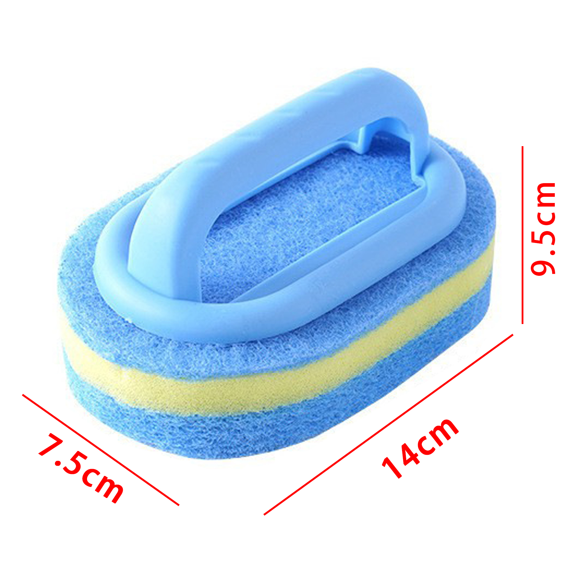 Ergonomic Handle Sponge Scrubber for Kitchen