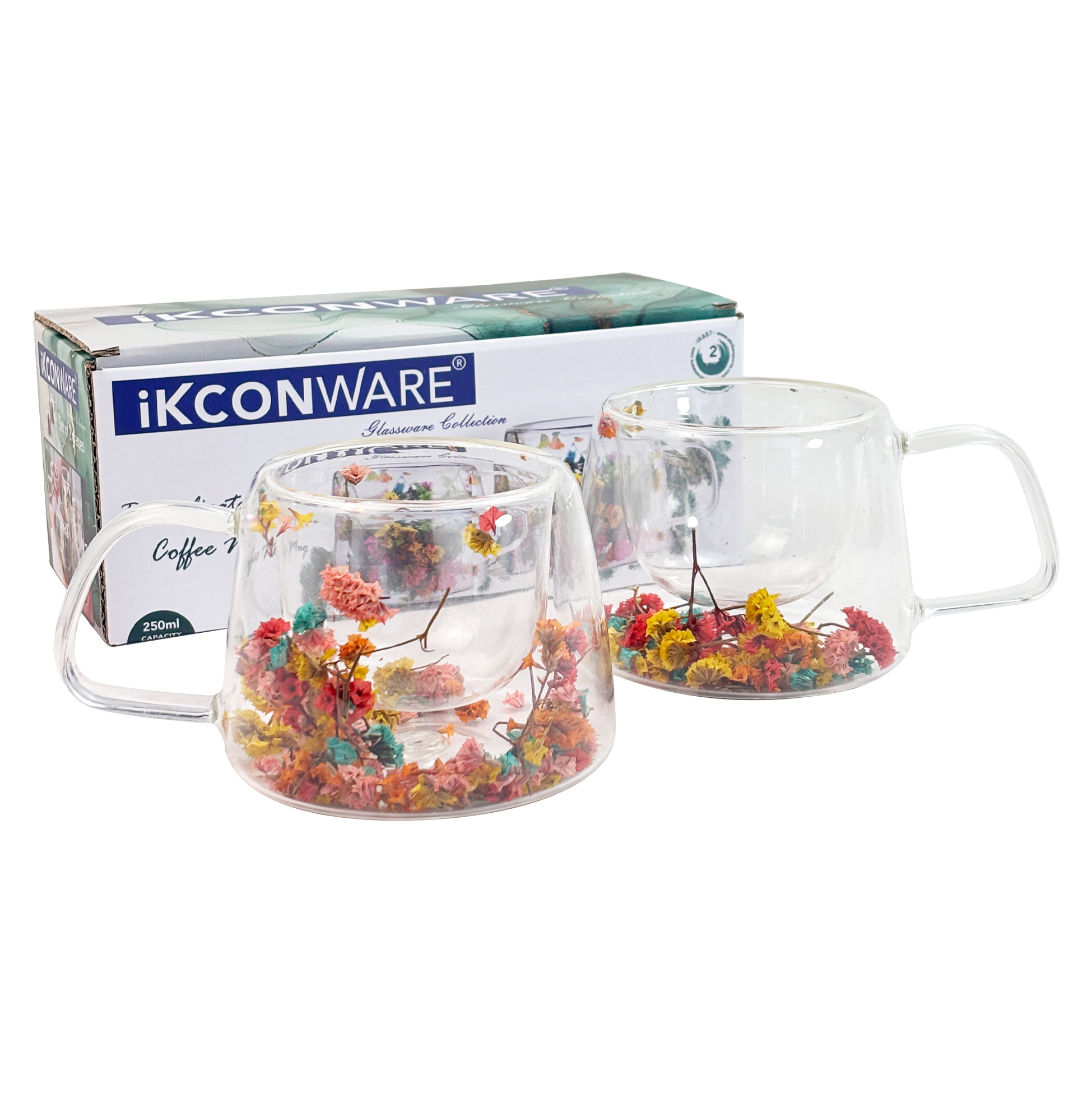 150ml Flower Double Wall Coffee Mugs
