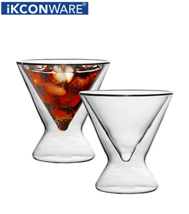 Double - Walled Inverted Pyramid Shaped Glass