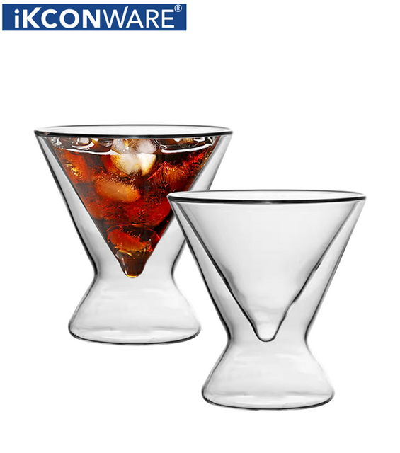 Double - Walled Inverted Pyramid Shaped Glass