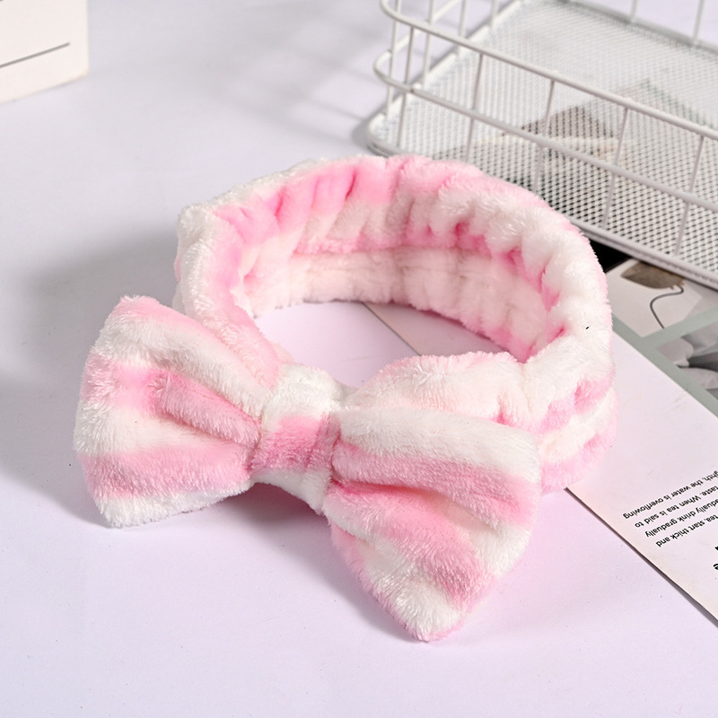 Striped Plush Bow Headband