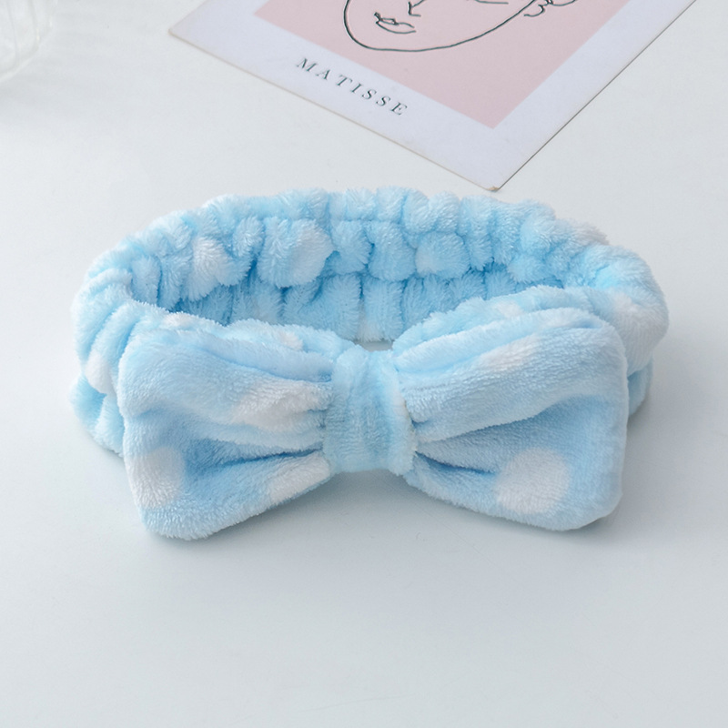 Polka Dot Plush Headband with Bow