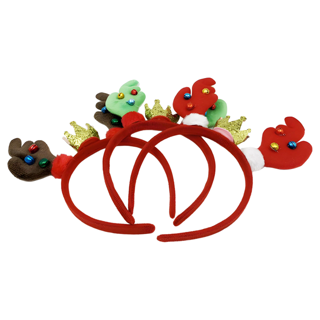 Christmas Reindeer Antler Headband with Crown