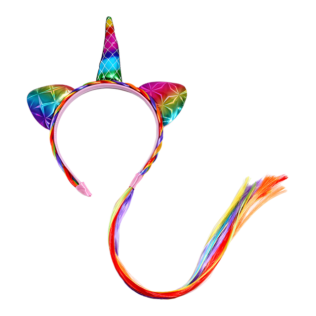 Rainbow Unicorn Headband with Tail