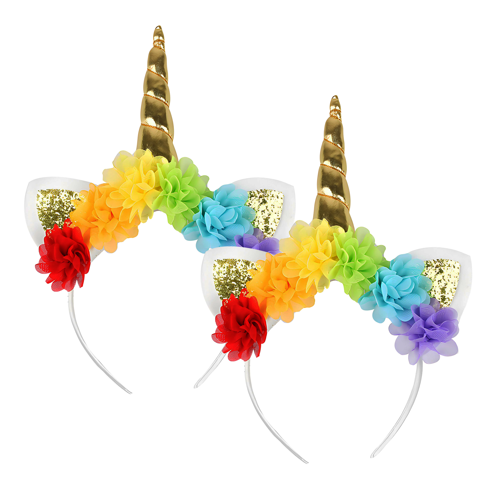 Rainbow Unicorn Headband with Glitter Ears