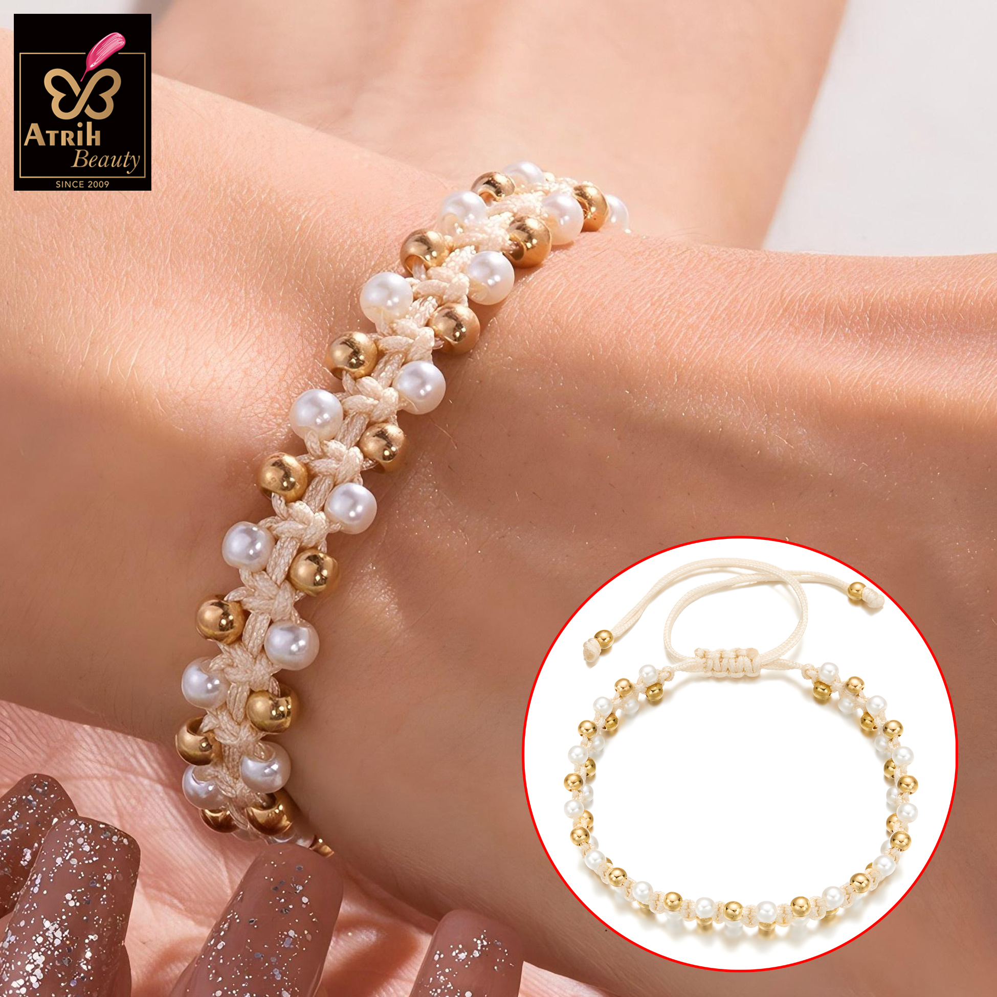 Adjustable Beaded Bracelet 