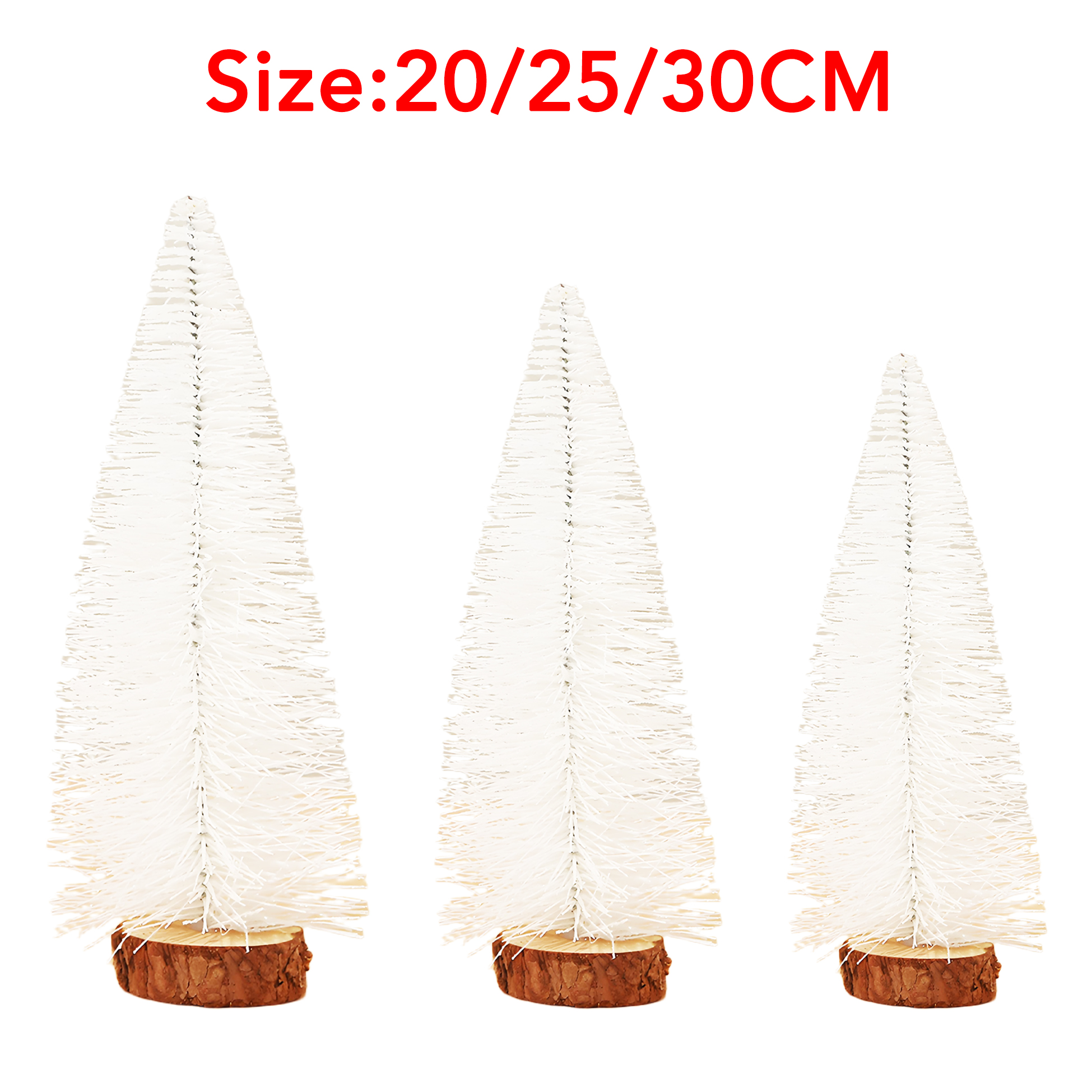 White Artificial Christmas Tree with Log Base