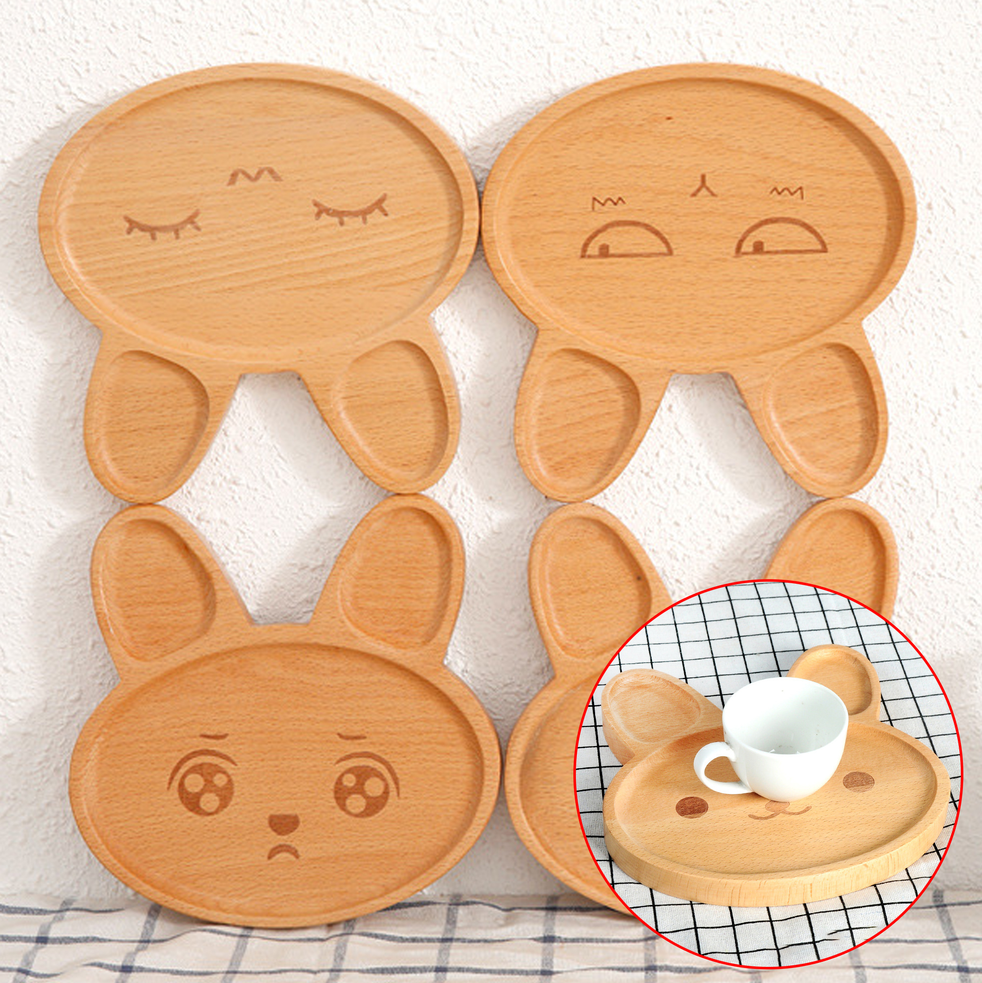 Wooden Bunny Shaped Serving Tray