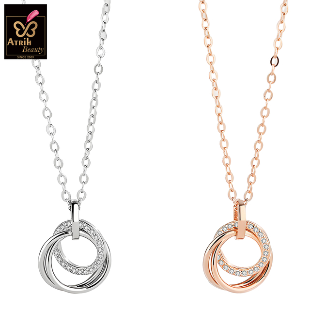 Interlocking Rings Pendant Necklace
