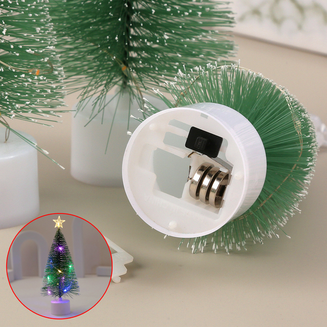 LED Lit Mini Artificial Christmas Trees 