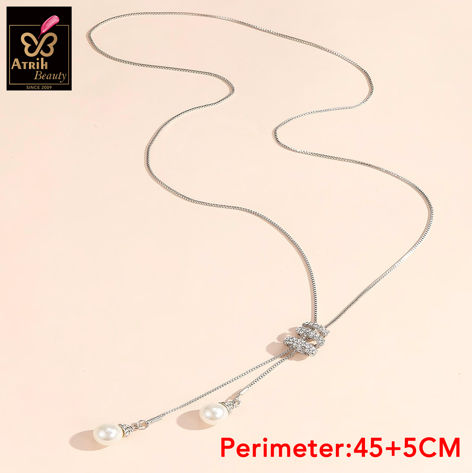 Double Pearl Drop Necklace