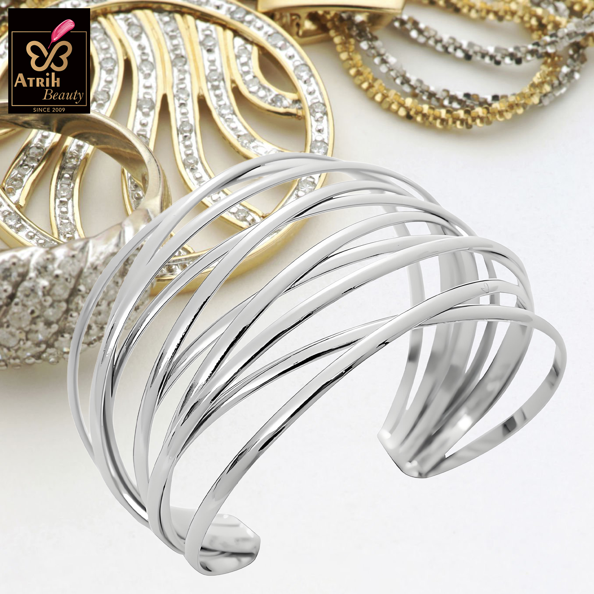 Tone Multi Strand Cuff Bracelet 