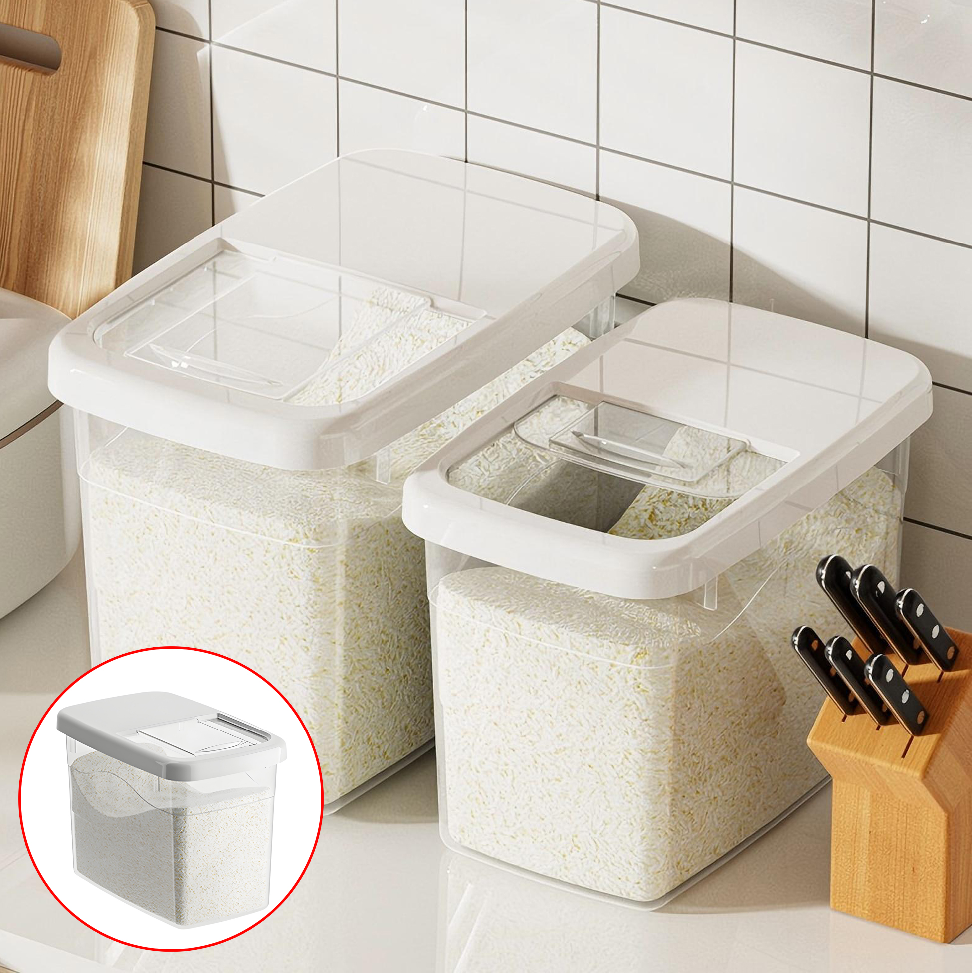 Airtight Plastic Rice Storage Container 