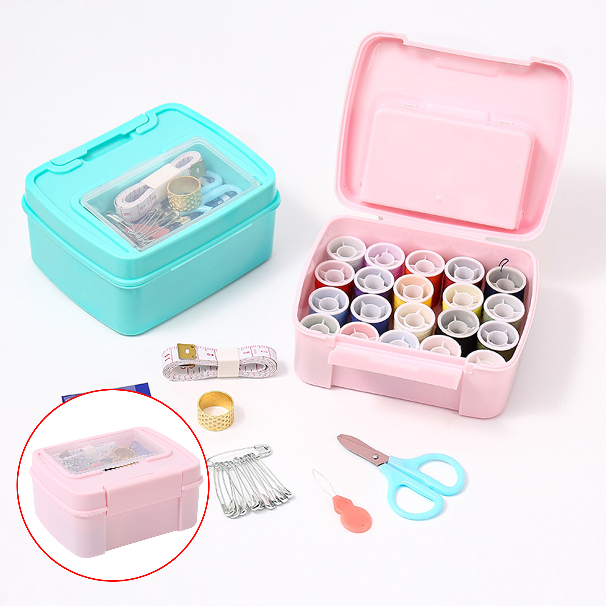 Portable Sewing Kit with Organizer Box