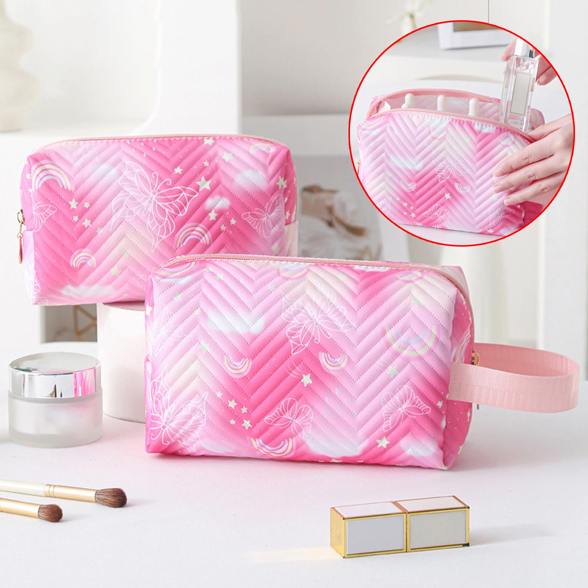 Gradient - Colored Quilted Makeup Bag