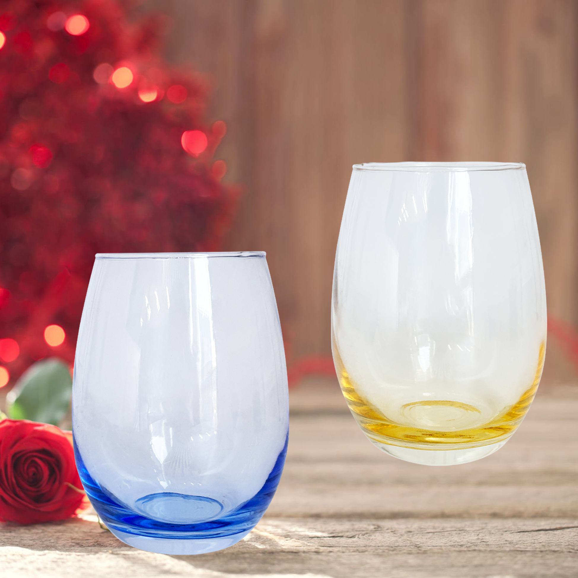 Elephant - Themed Wine Glass & Wind Chime Night Light Set