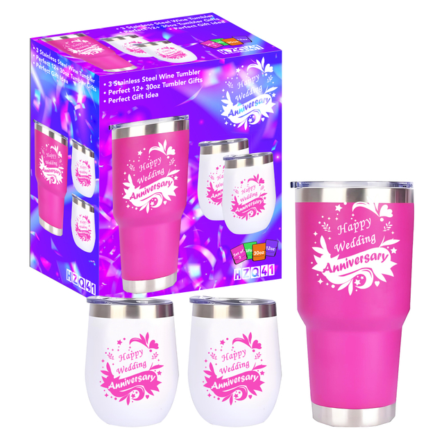 Pink Themed Stainless Steel Drinkware Set