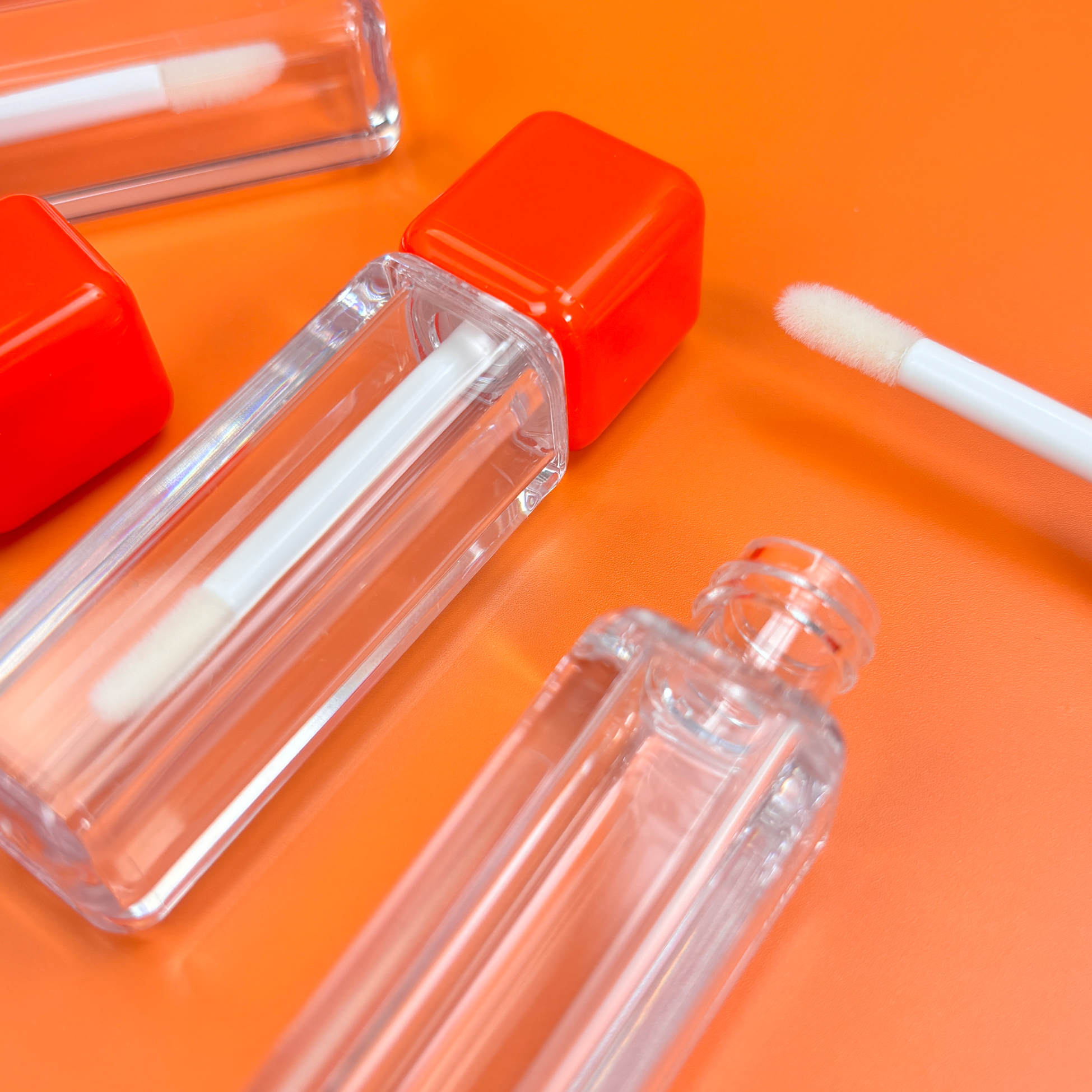 Square-cap Lip Gloss Tube Clear Hexagonal Lip Gloss Bottle