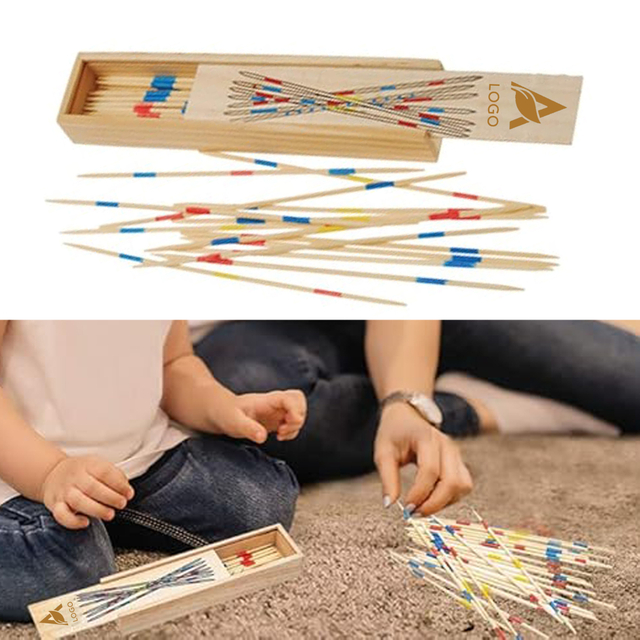 Wooden Pick-up Sticks Game Set Classic Mikado Stick Game