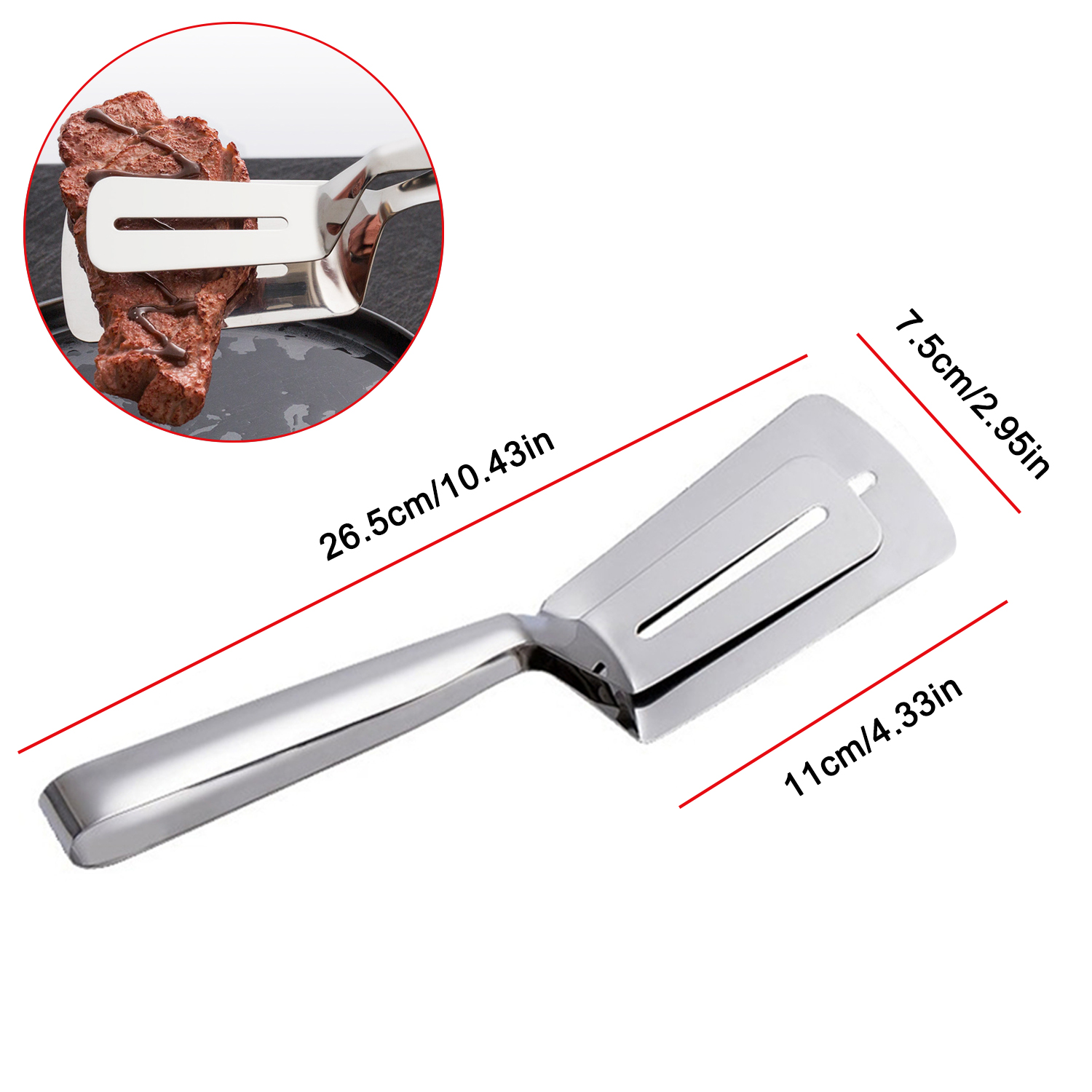 Stainless Steel Barbecue Tongs Roast Fish Fried Steak Shovel Bread Meat Clamp Multifunction Food Clip Kitchen Cooking Utensils
