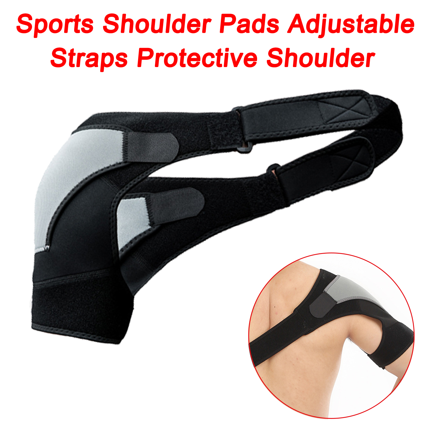 Sports Shoulder Pads Adjustable Straps Protective Shoulder Pads for Men And Women with Strained Shoulder Pain Shoulder Pads