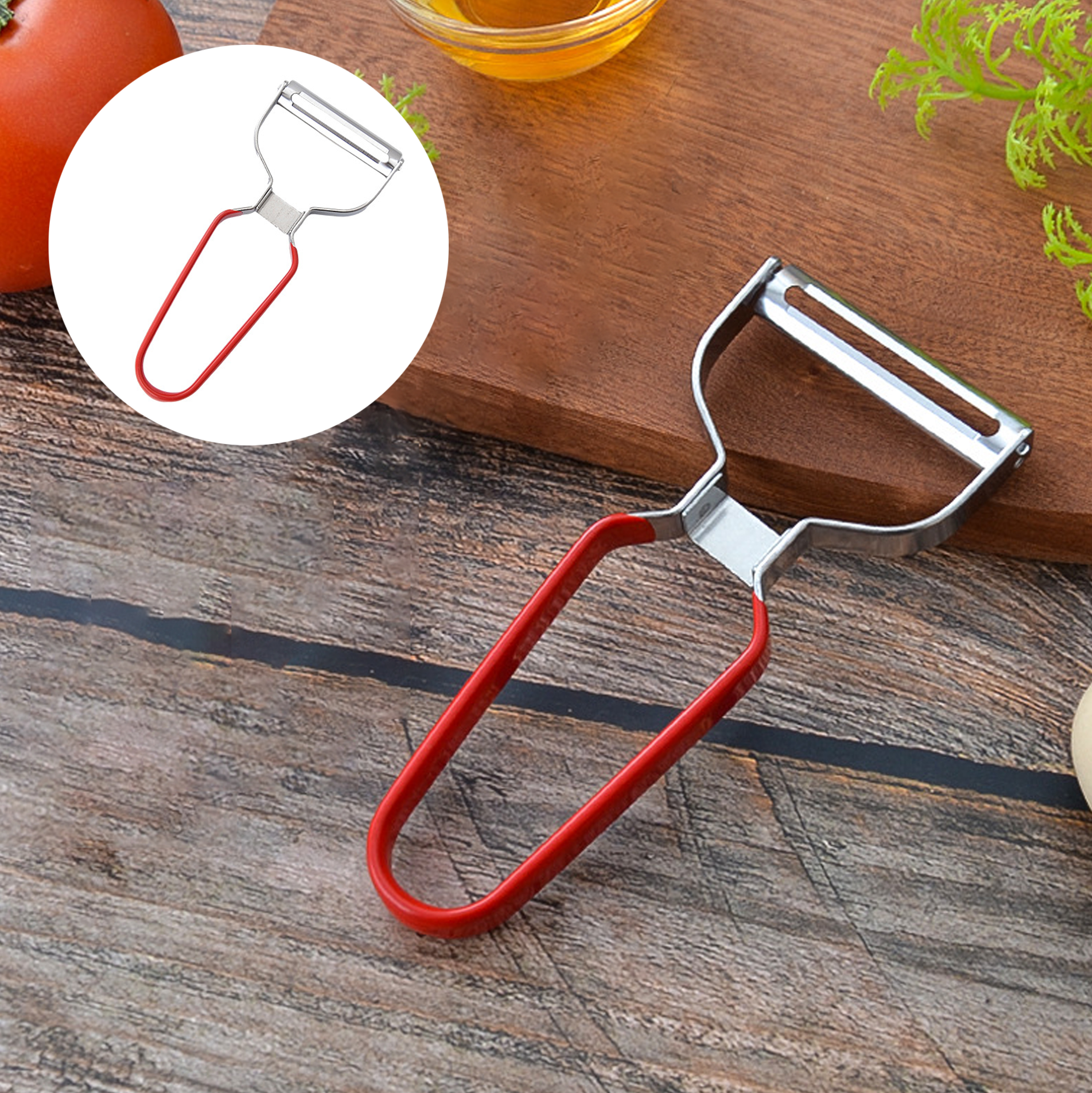 Stainless Steel Vegetable Peeler with Comfort Grip Handle