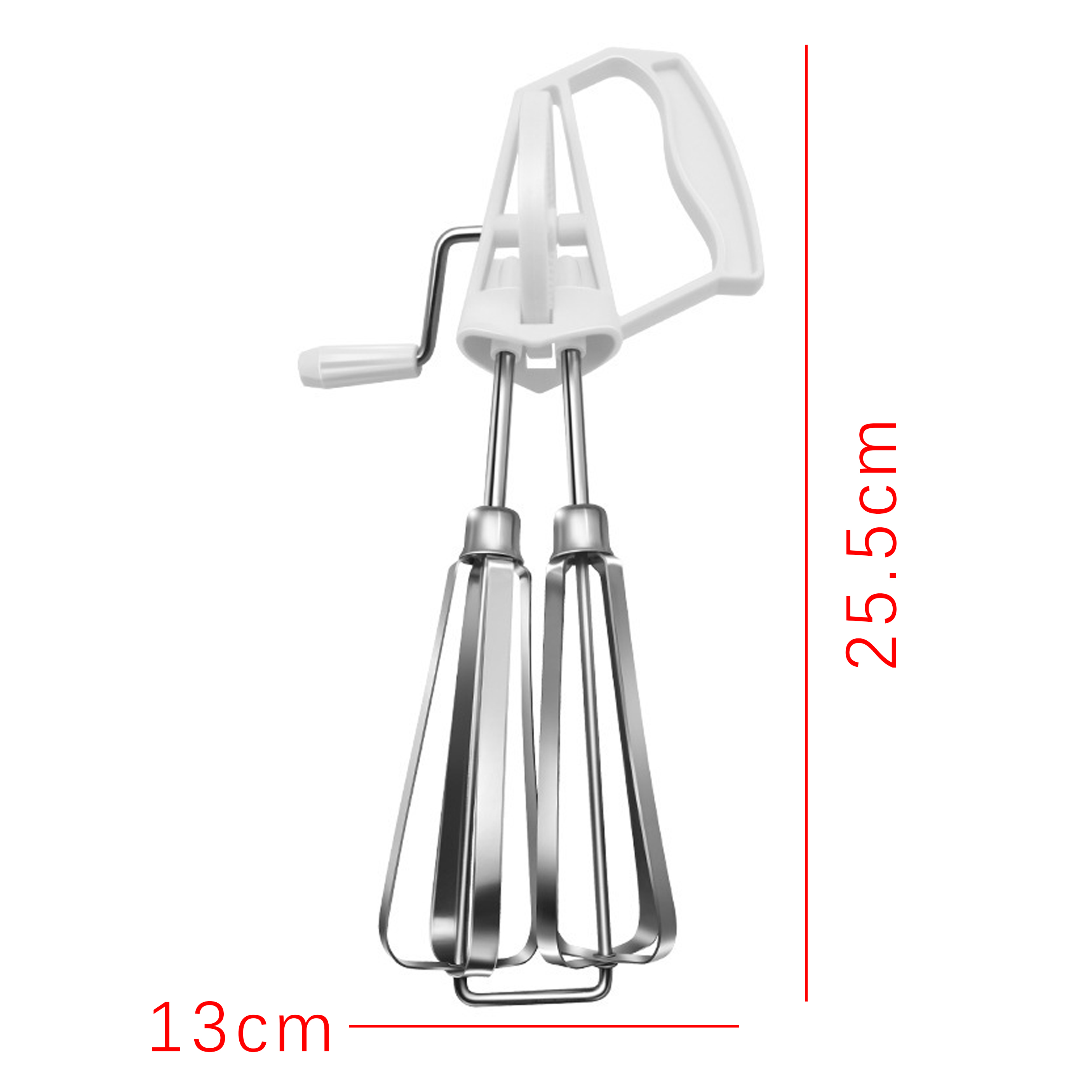 Manual Hand-Crank Egg Beater with Stainless Steel Whisks