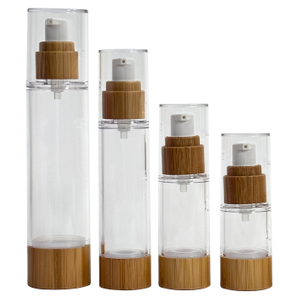 Plastic Lotion Bottle with Bamboo Lid