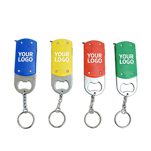 3-in-1 Multi-tool Keychain LED Light Bottle Opener Tape Measure Keychain