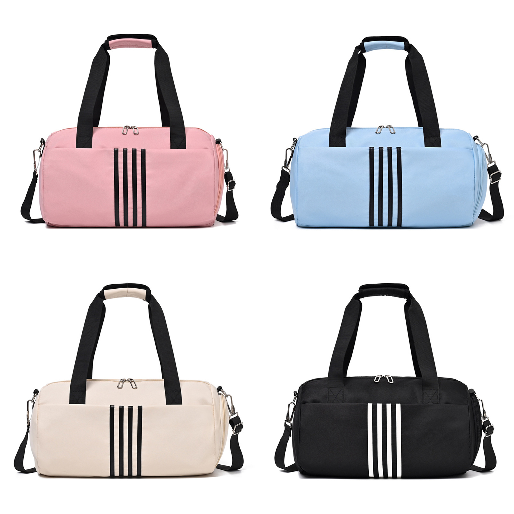 Sports Gym Duffle Bag, Striped Travel Weekender Overnight Bag