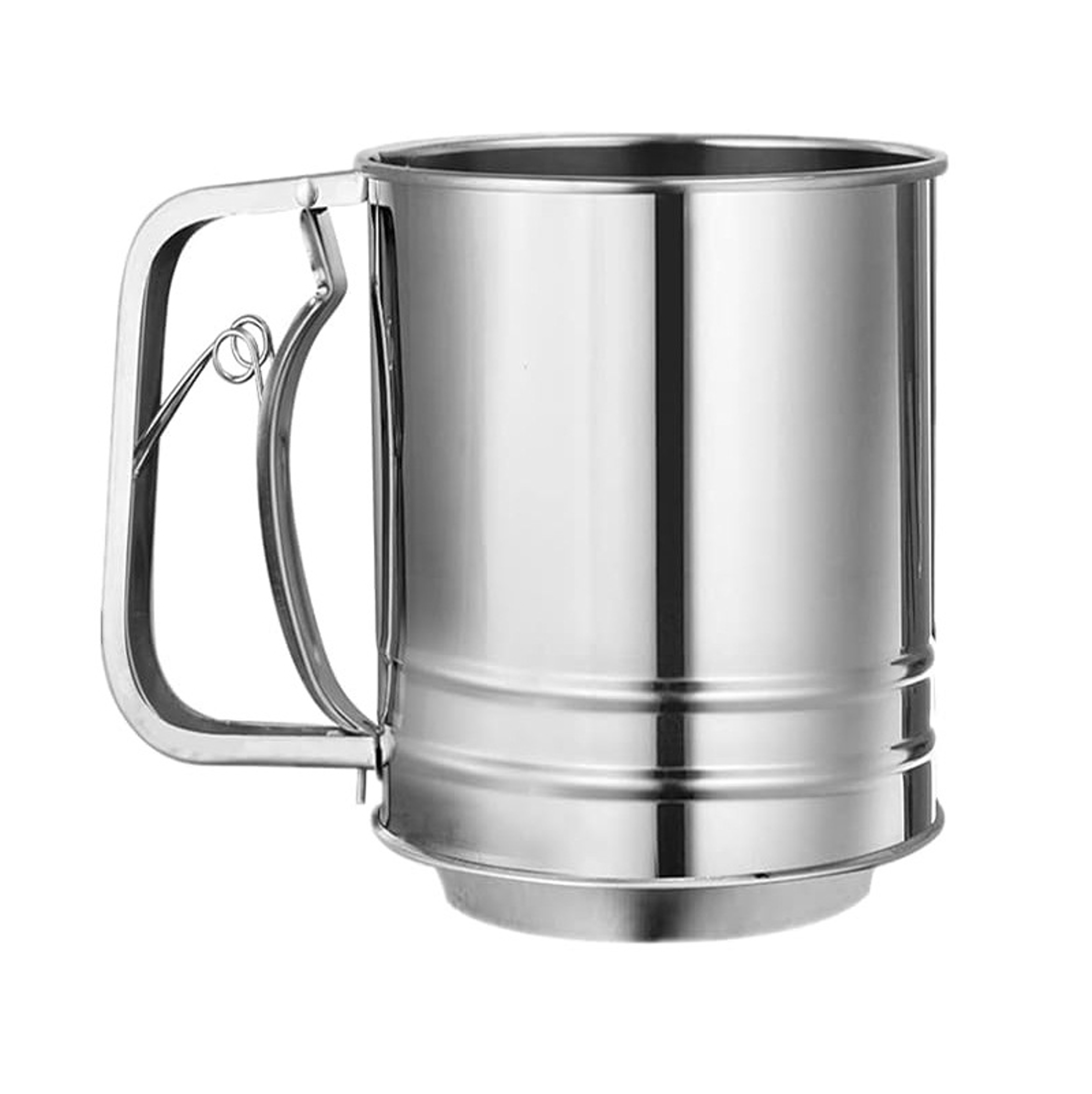 Stainless Steel Flour Sifter – 3-Cup Capacity, Manual Hand Crank Sifter for Baking – Fine Mesh Screen for Smooth, Lump-Free Flour – Easy To Use And Clean, Ideal for Home Bakers